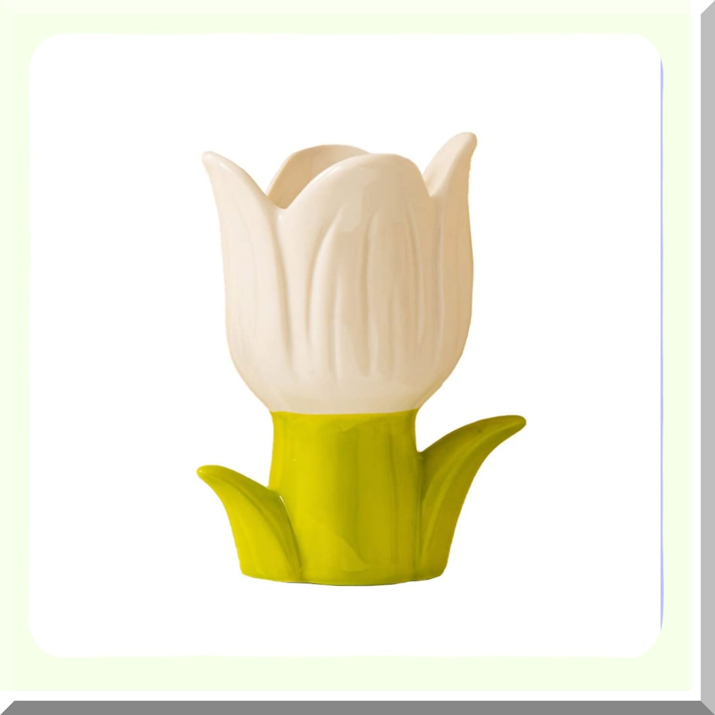Flower Shape Toothbrush Holder White Tulip