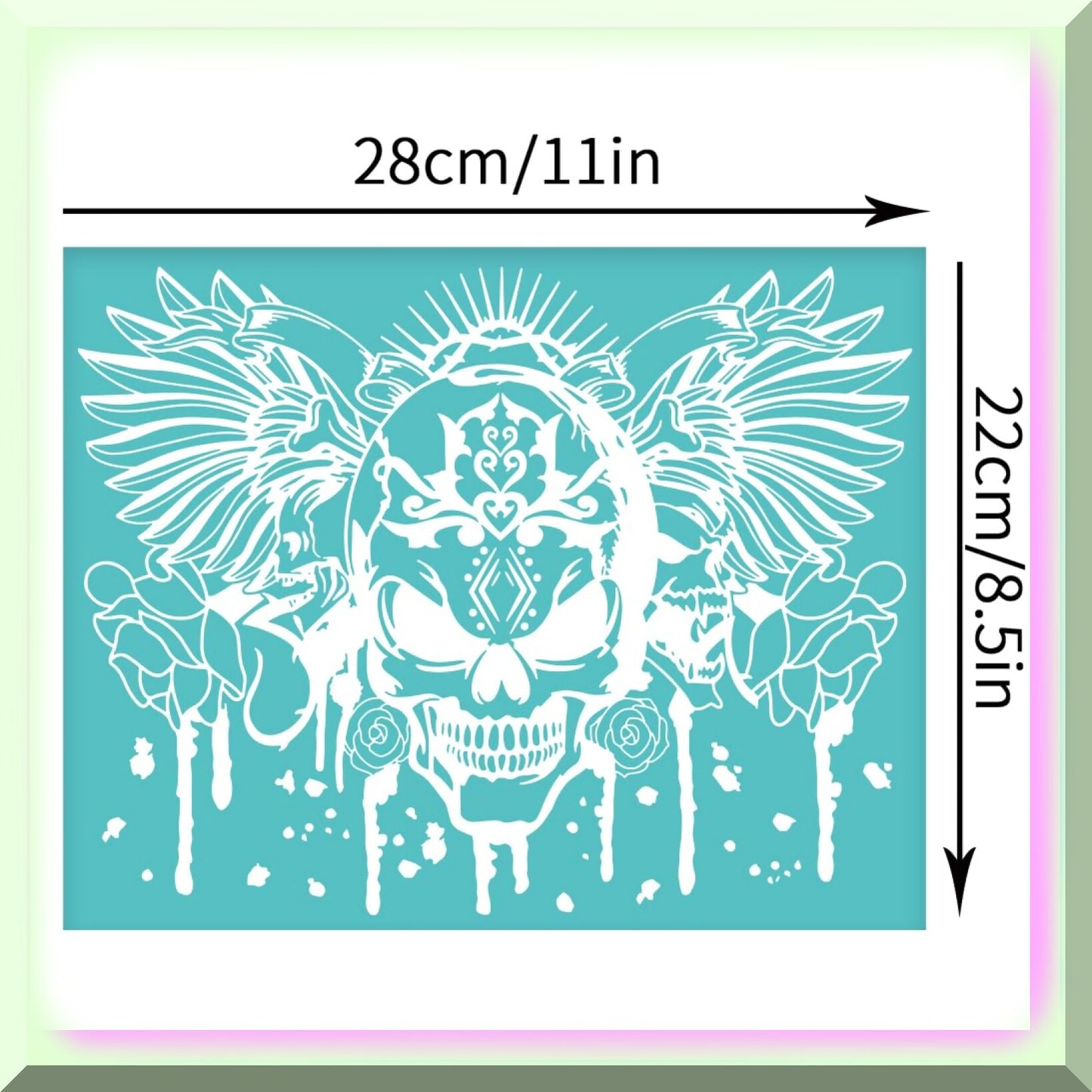 Skull & Wing Flower Silk Screen Printing Kit 2Pcs