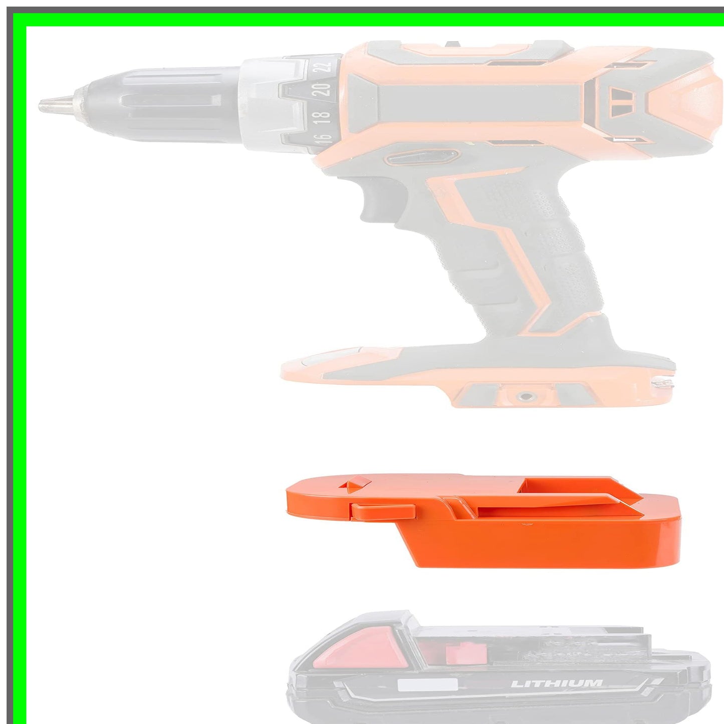 Milwaukee M18 to Ridgid 18V Battery Adapter for Cordless Tools