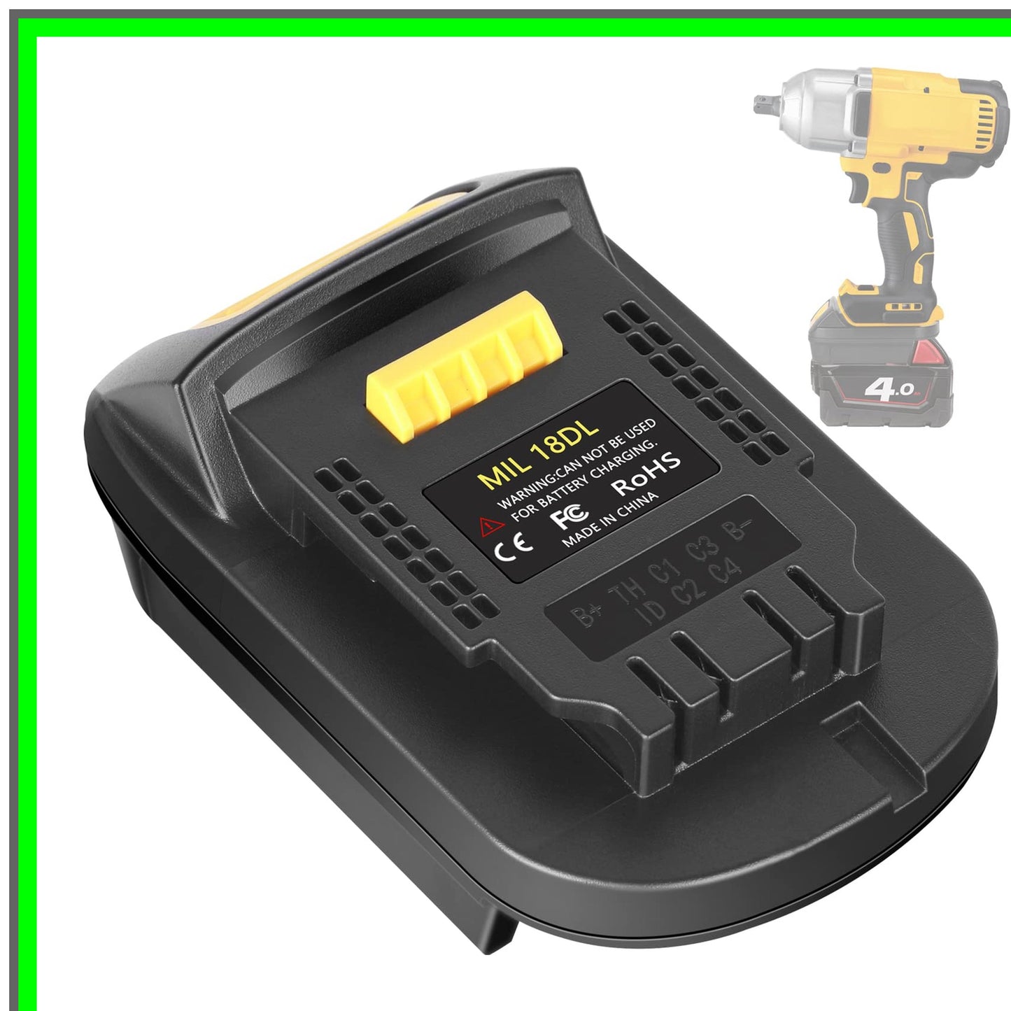 Milwaukee 18V to 20V Cordless Tool Adapter Converter for M18 Lithium Tools
