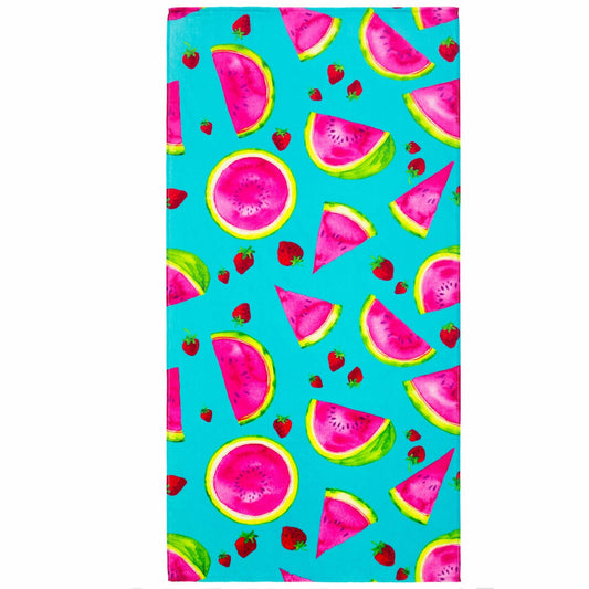 Watermelons and Strawberries Beach Towel 30 x 60 inch
