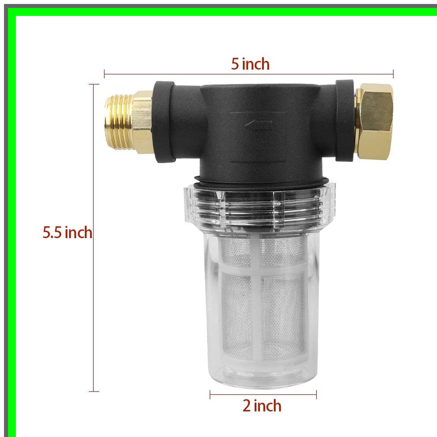 High Pressure Washer Garden Hose Inlet Filter with 40 Mesh and 100 Mesh Screens