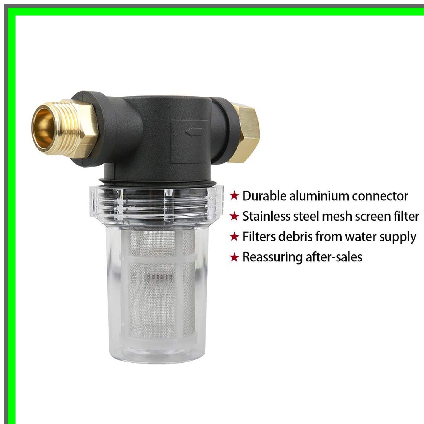 High Pressure Washer Garden Hose Inlet Filter with 40 Mesh and 100 Mesh Screens