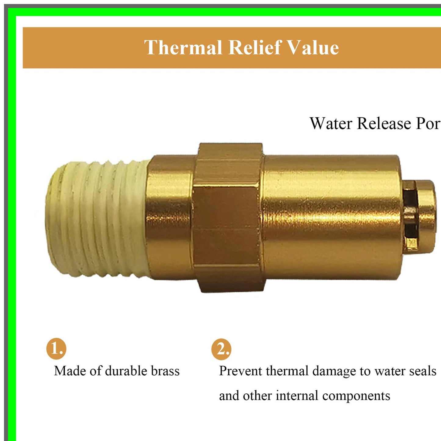 Thermal Relief Valve for Gas Pressure Washer Pumps 1/4 Inch NPT