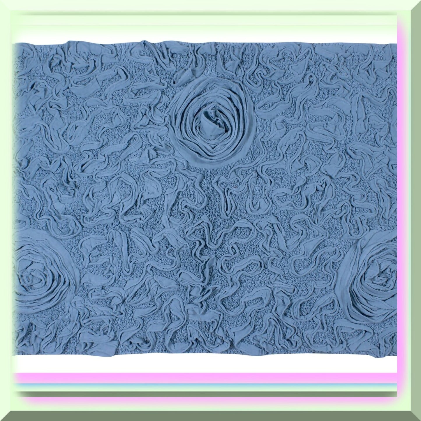24"x40" Cotton Tufted Bath Rug Sky Blue