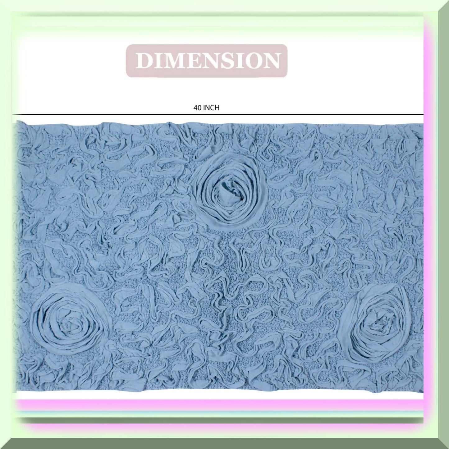 24"x40" Cotton Tufted Bath Rug Sky Blue