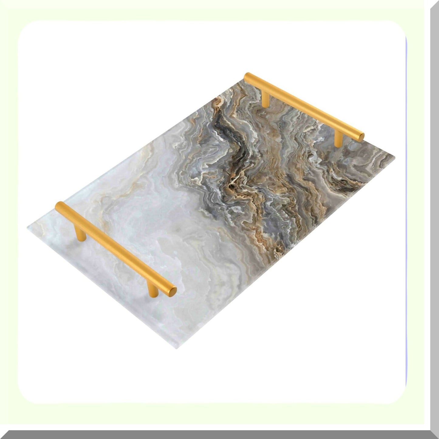 Marble Grey Vanity Tray 20x30cm Acrylic Organizer