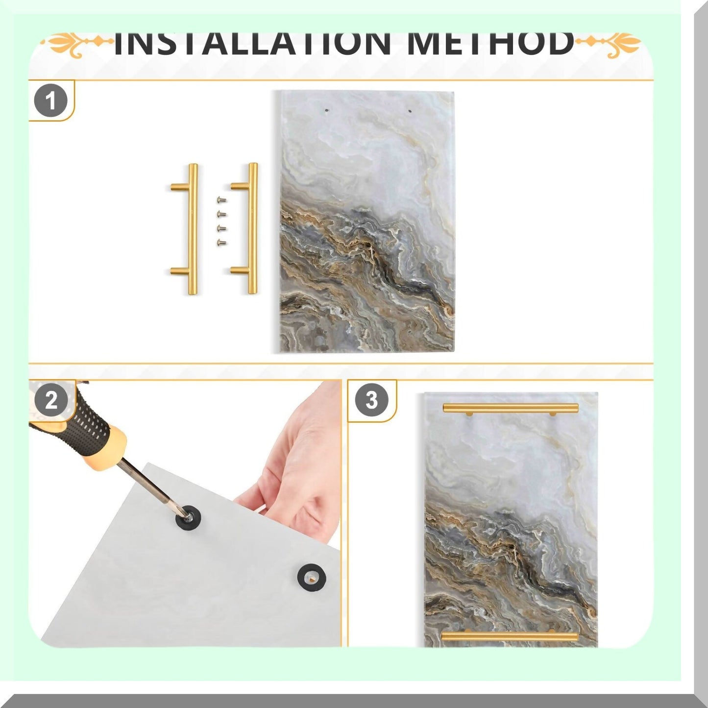 Marble Grey Vanity Tray 20x30cm Acrylic Organizer