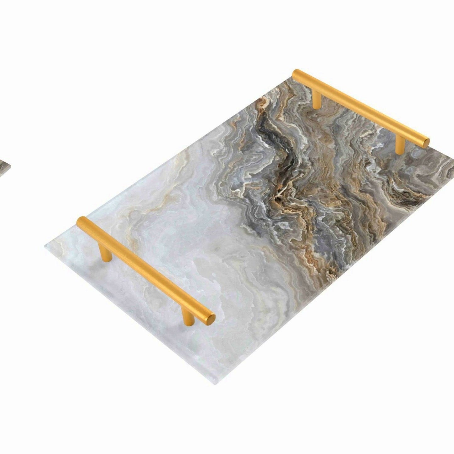 Marble Grey Vanity Tray 20x30cm Acrylic Organizer