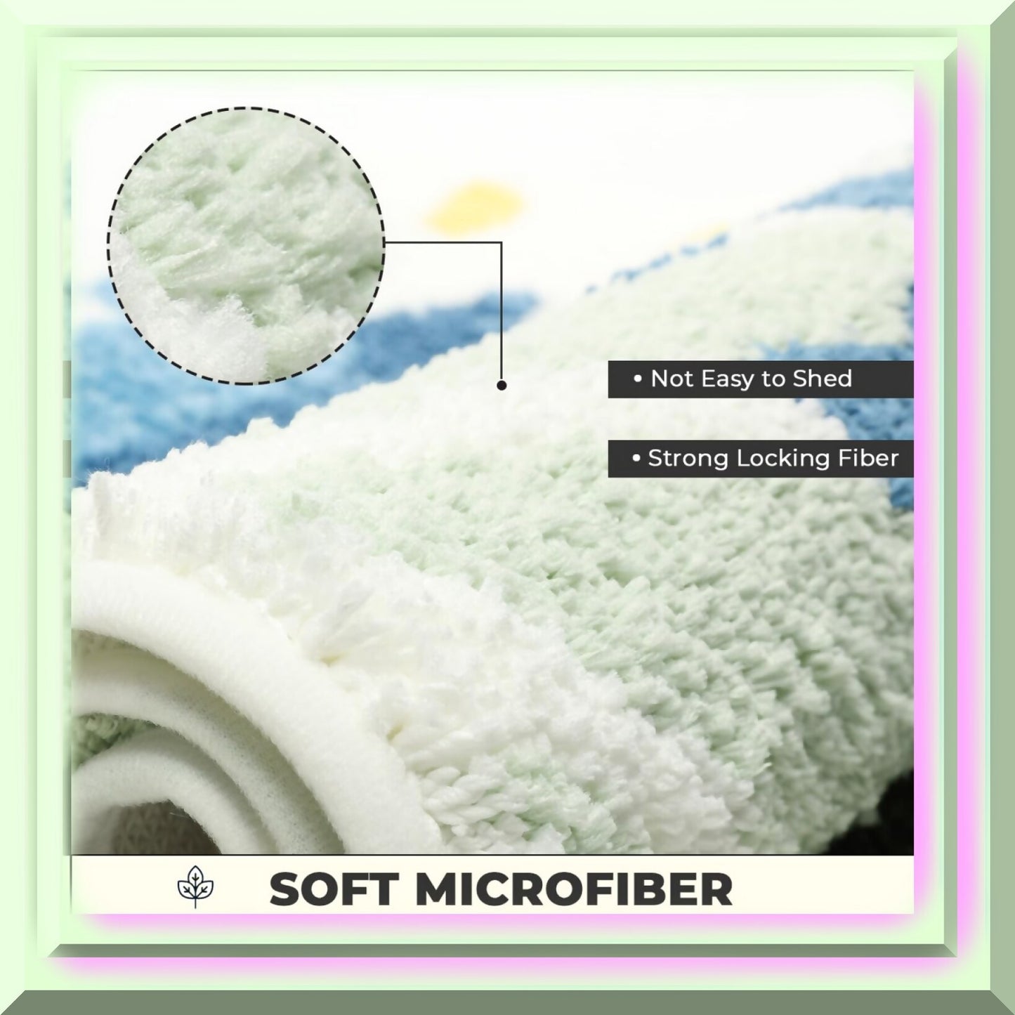Leaves Microfiber Bath Rug 24"x16" Non Slip