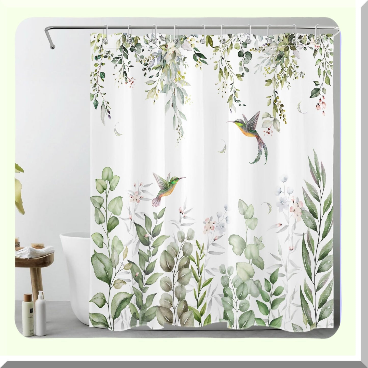 Sage Green Plant Shower Curtain 60x72 inch