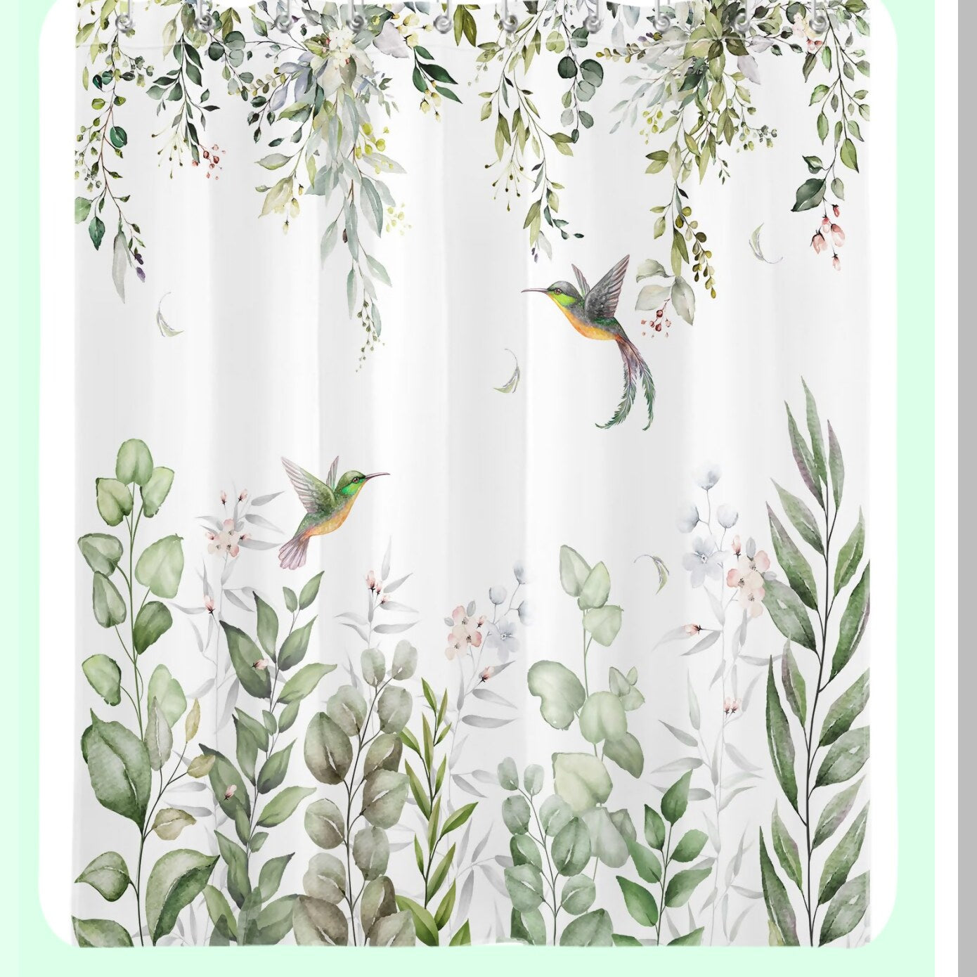 Sage Green Plant Shower Curtain 60x72 inch