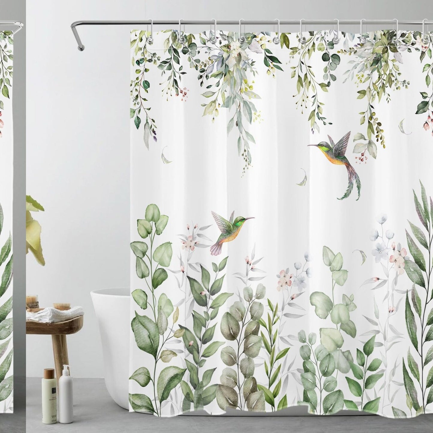 Sage Green Plant Shower Curtain 60x72 inch