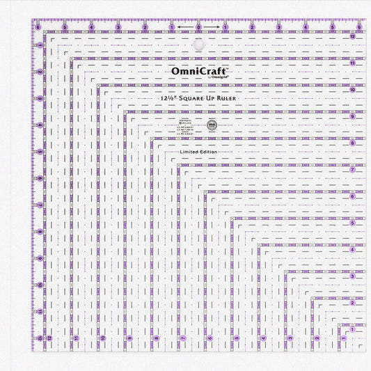 Omnicraft 12.5in Square Quilting Ruler 16.5x16.5 inches
