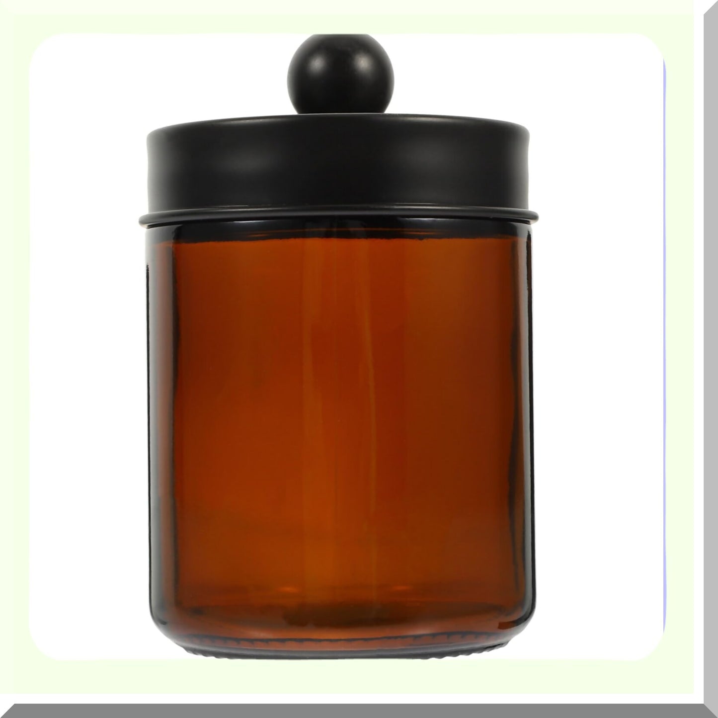 Amber Glass Jar with Lid for Bathroom Storage