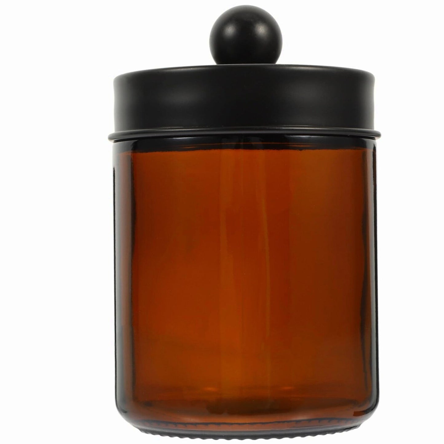 Amber Glass Jar with Lid for Bathroom Storage