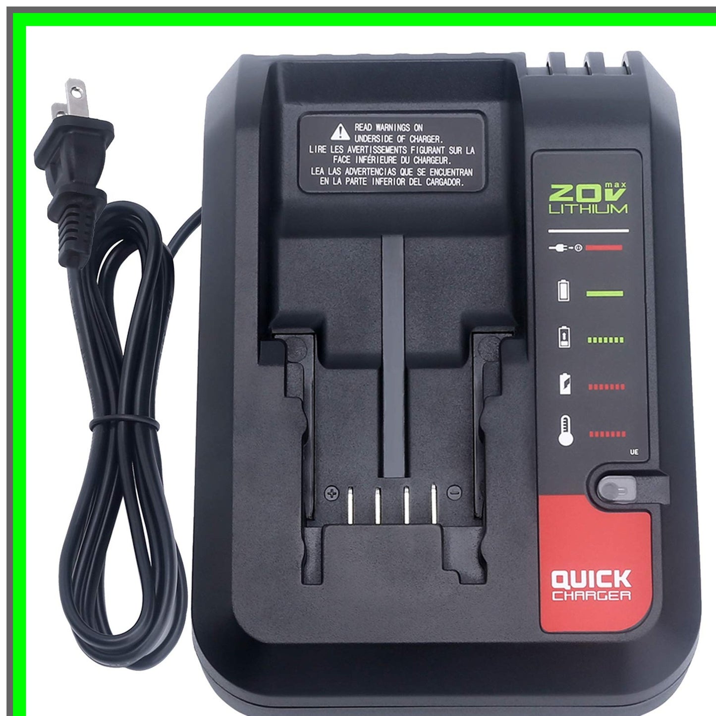20V MAX Lithium Battery Charger for Black & Decker and Porter Cable