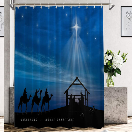 Baby Decorative Shower Curtain 72x72 Inch Scene with Three Men