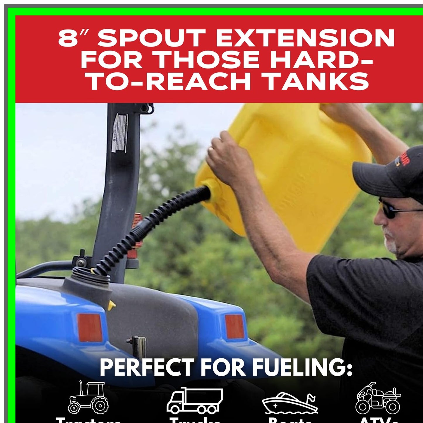 Multi-Use Gas Can Spout Replacement with Flexible Nozzle and Extension