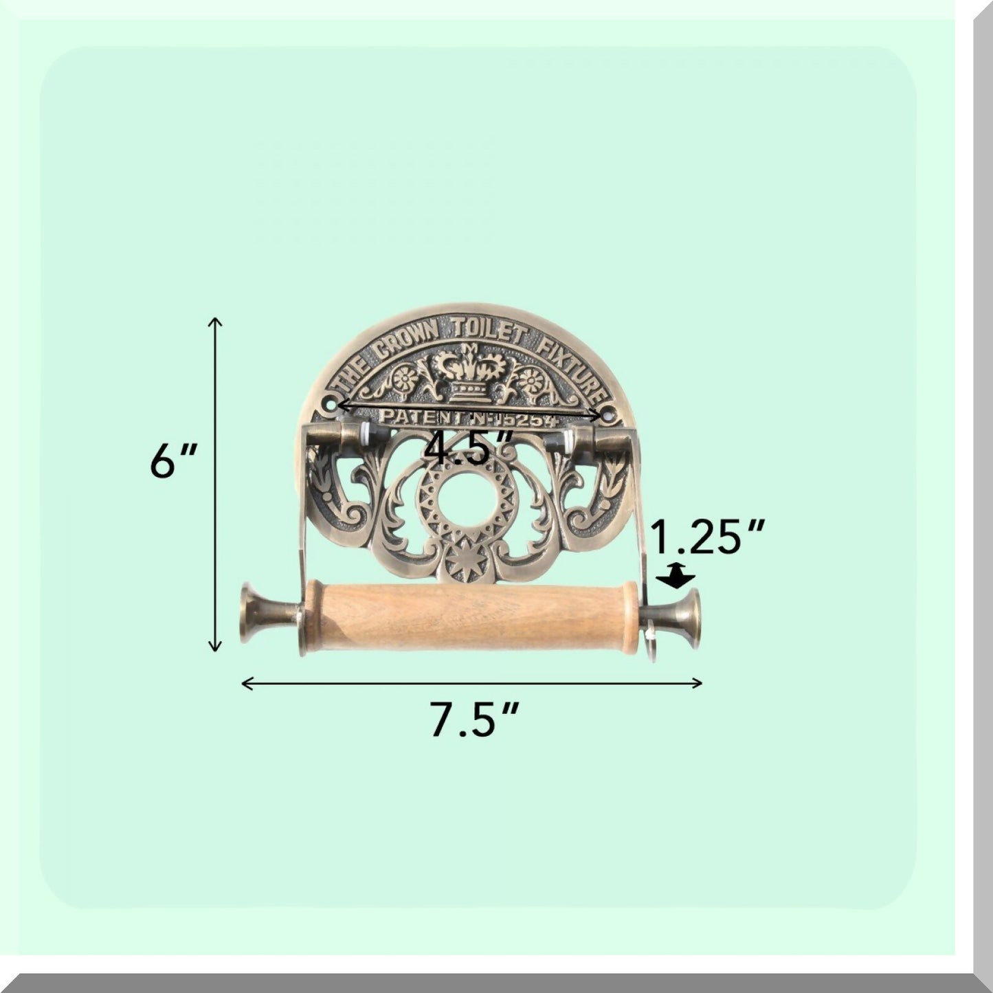 Wall Mount Toilet Paper Holder 7.5 in. Antique Brass