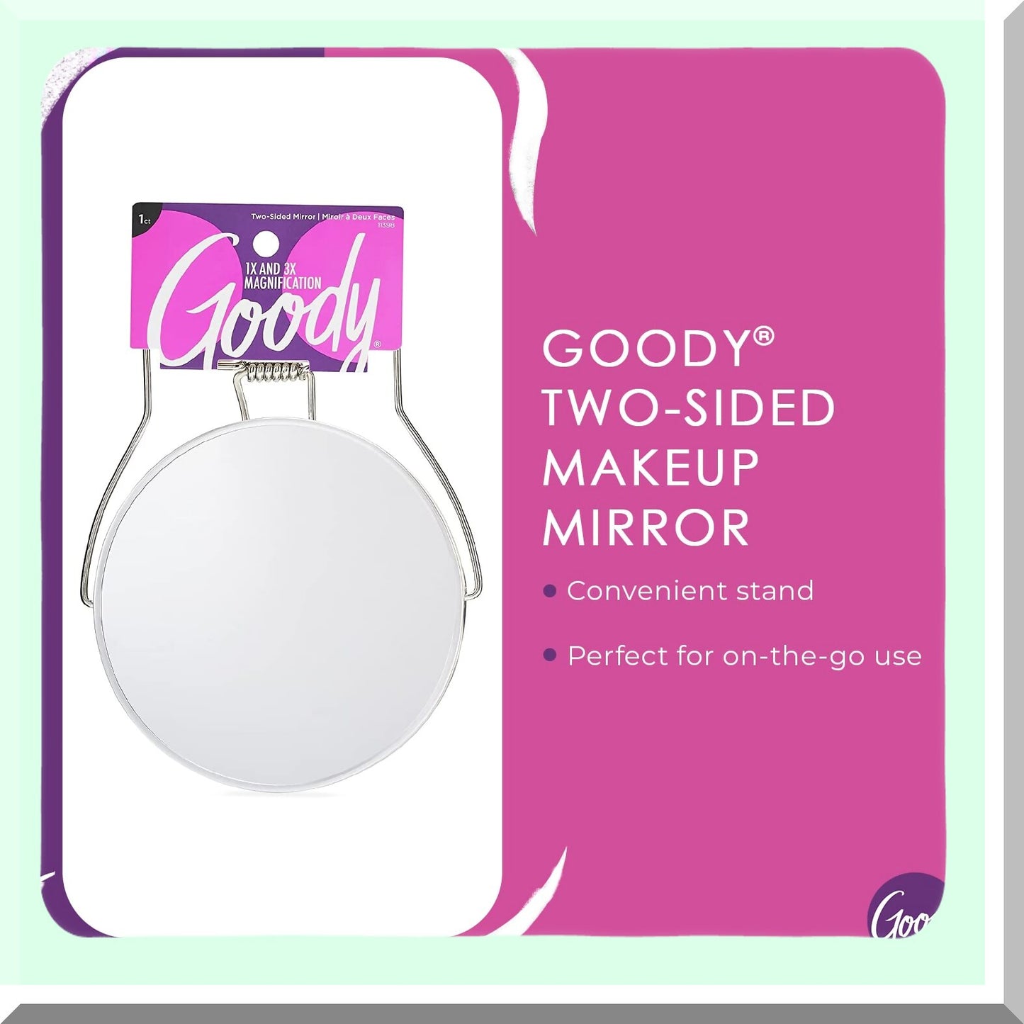 Two-Sided Makeup Mirror with Stand 1X/3X Magnification