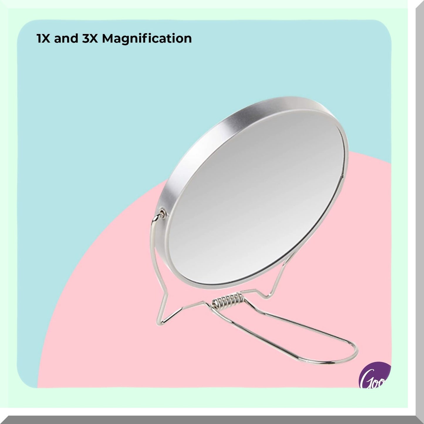 Two-Sided Makeup Mirror with Stand 1X/3X Magnification
