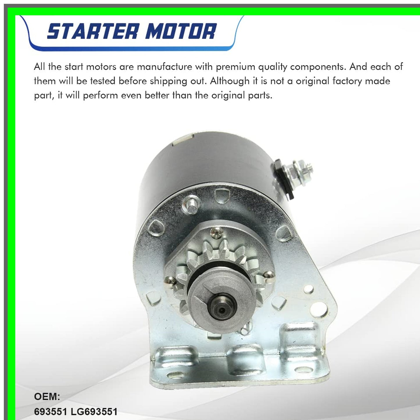 Cub Cadet Starter Motor Replacement for 14.5-18.5 HP Models 1998-2011