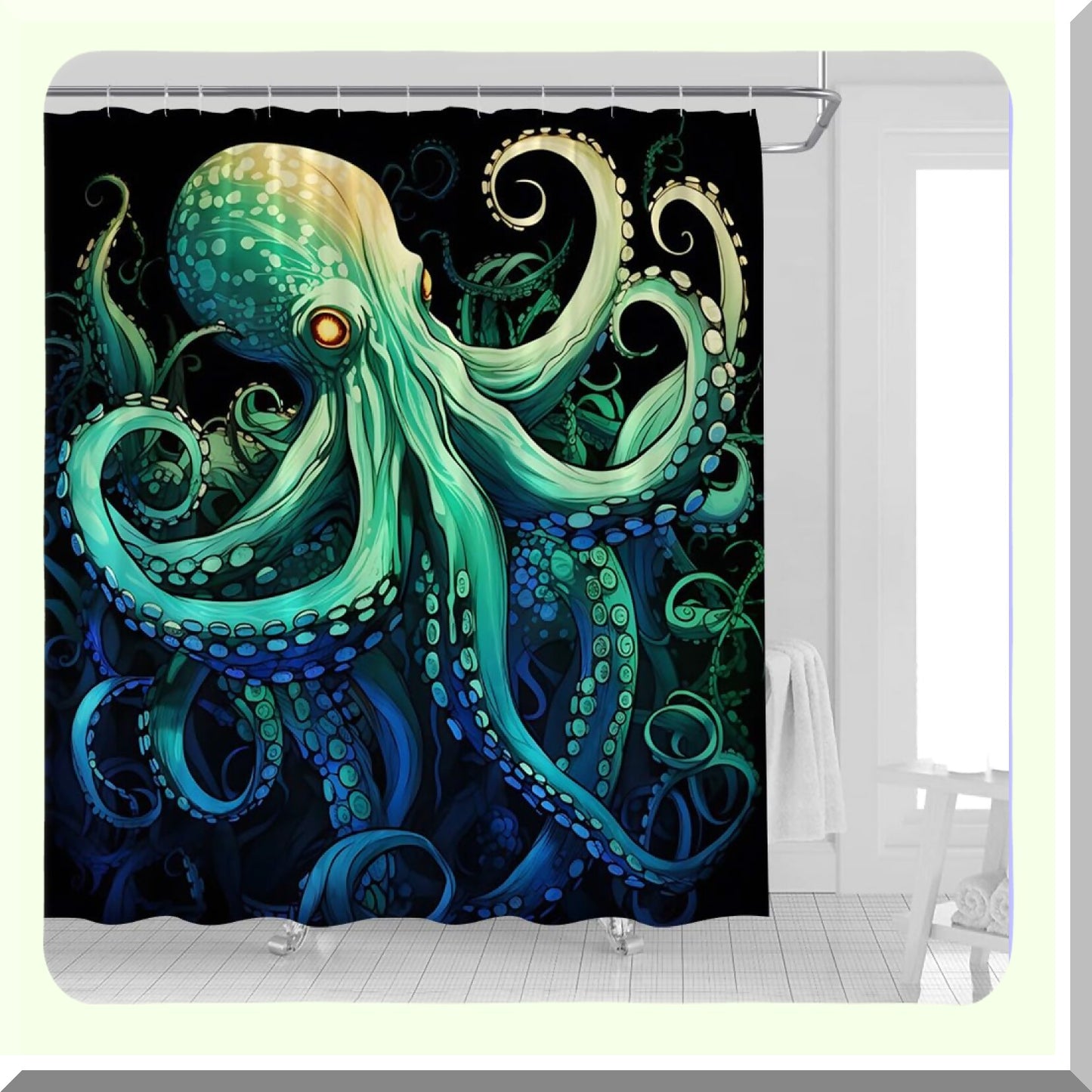 Octopus Shower Curtain Ocean Animal Nautical 70x70
