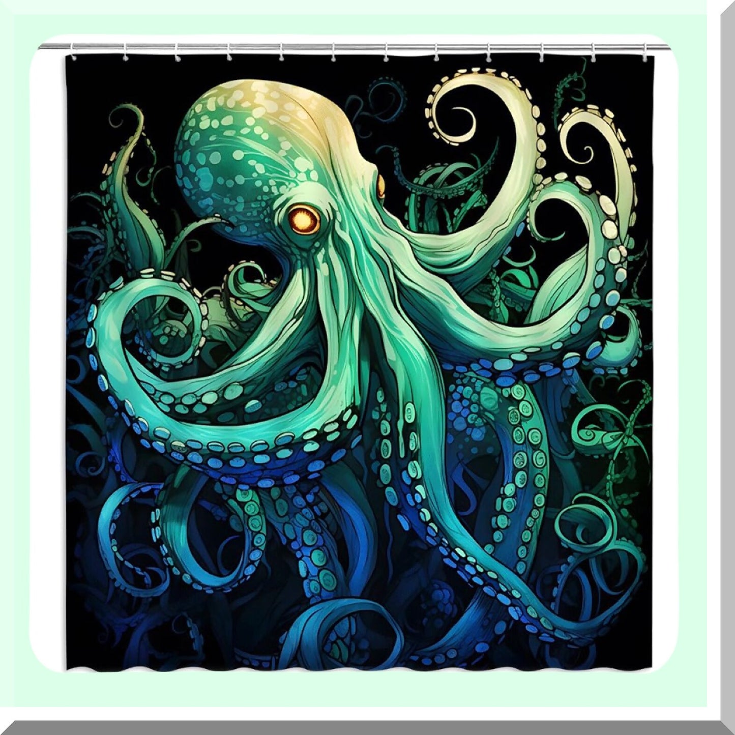 Octopus Shower Curtain Ocean Animal Nautical 70x70