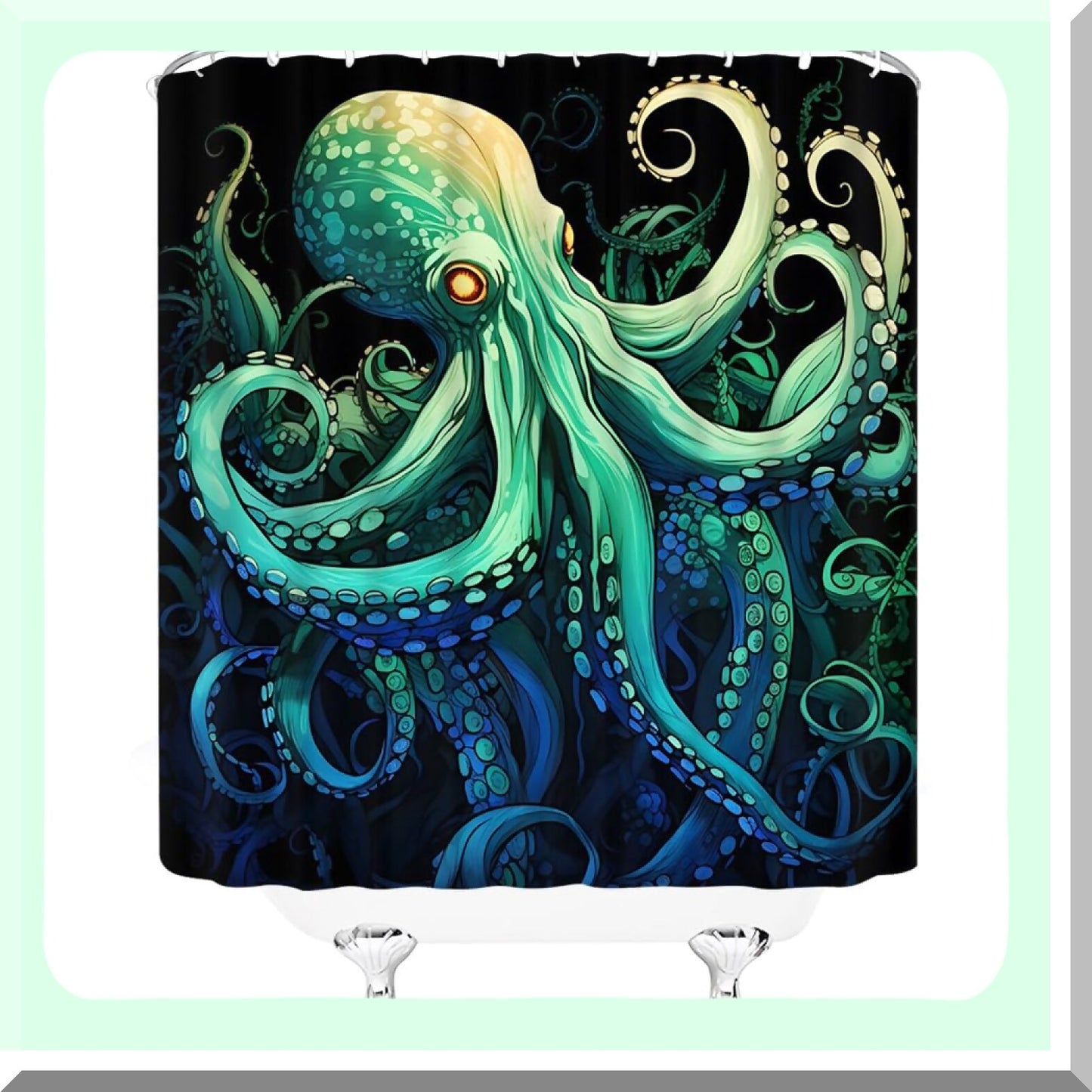 Octopus Shower Curtain Ocean Animal Nautical 70x70