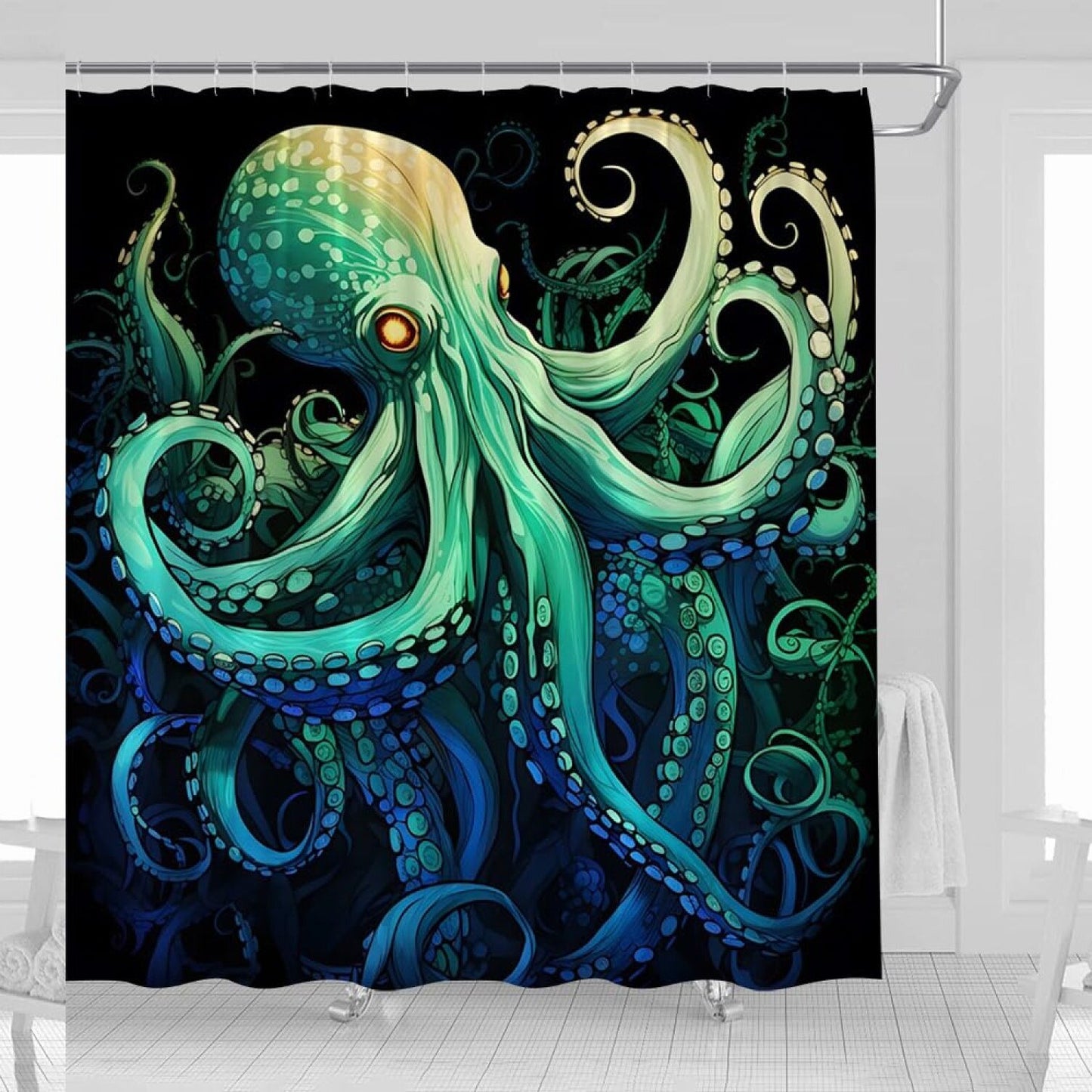Octopus Shower Curtain Ocean Animal Nautical 70x70