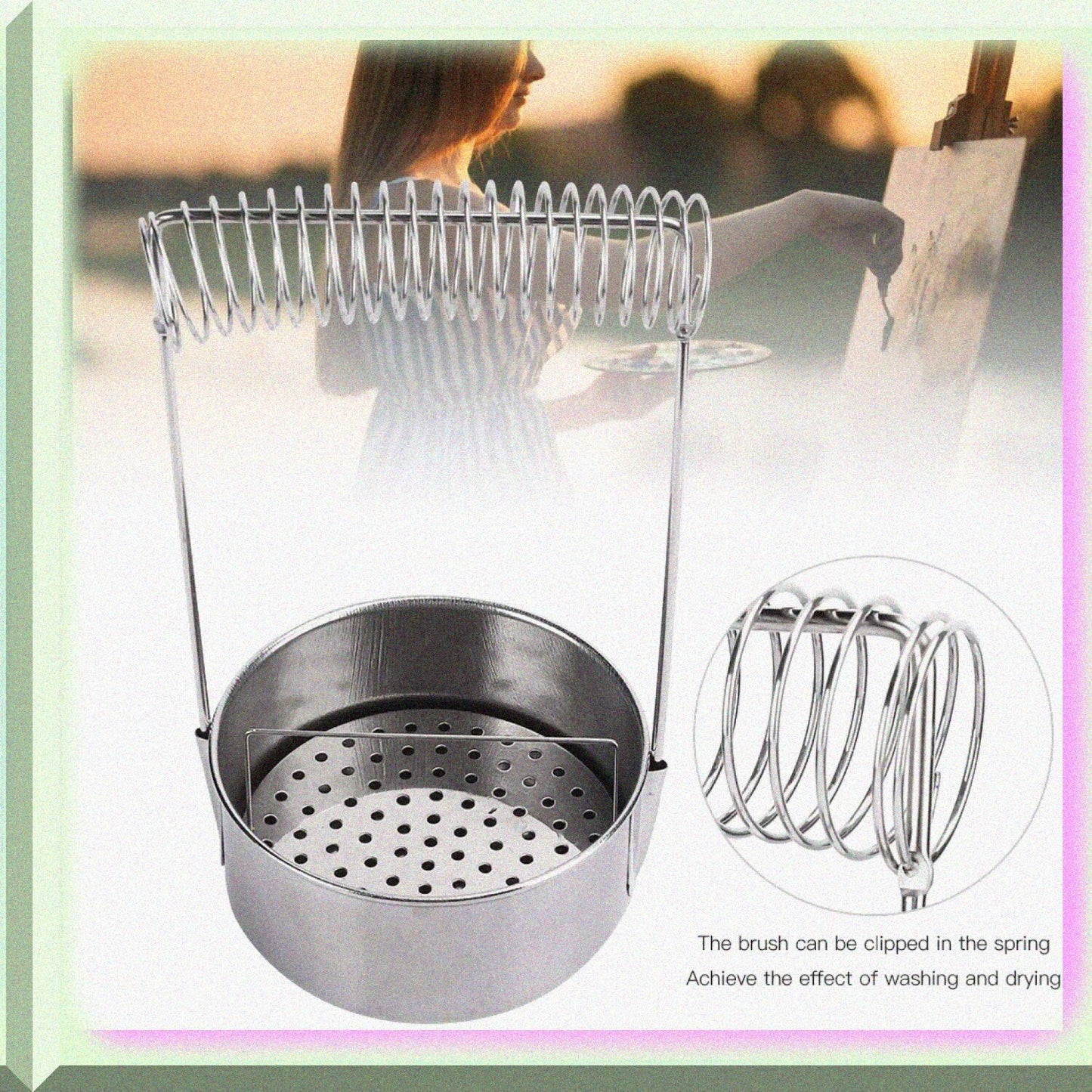 Paint Brush Cleaner with Wash Tank and Drying Rack