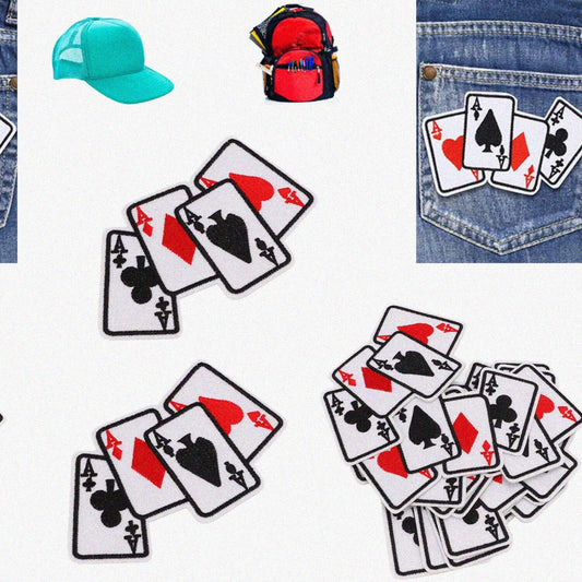 20PCS Embroidered Poker Aces Iron-On Patches