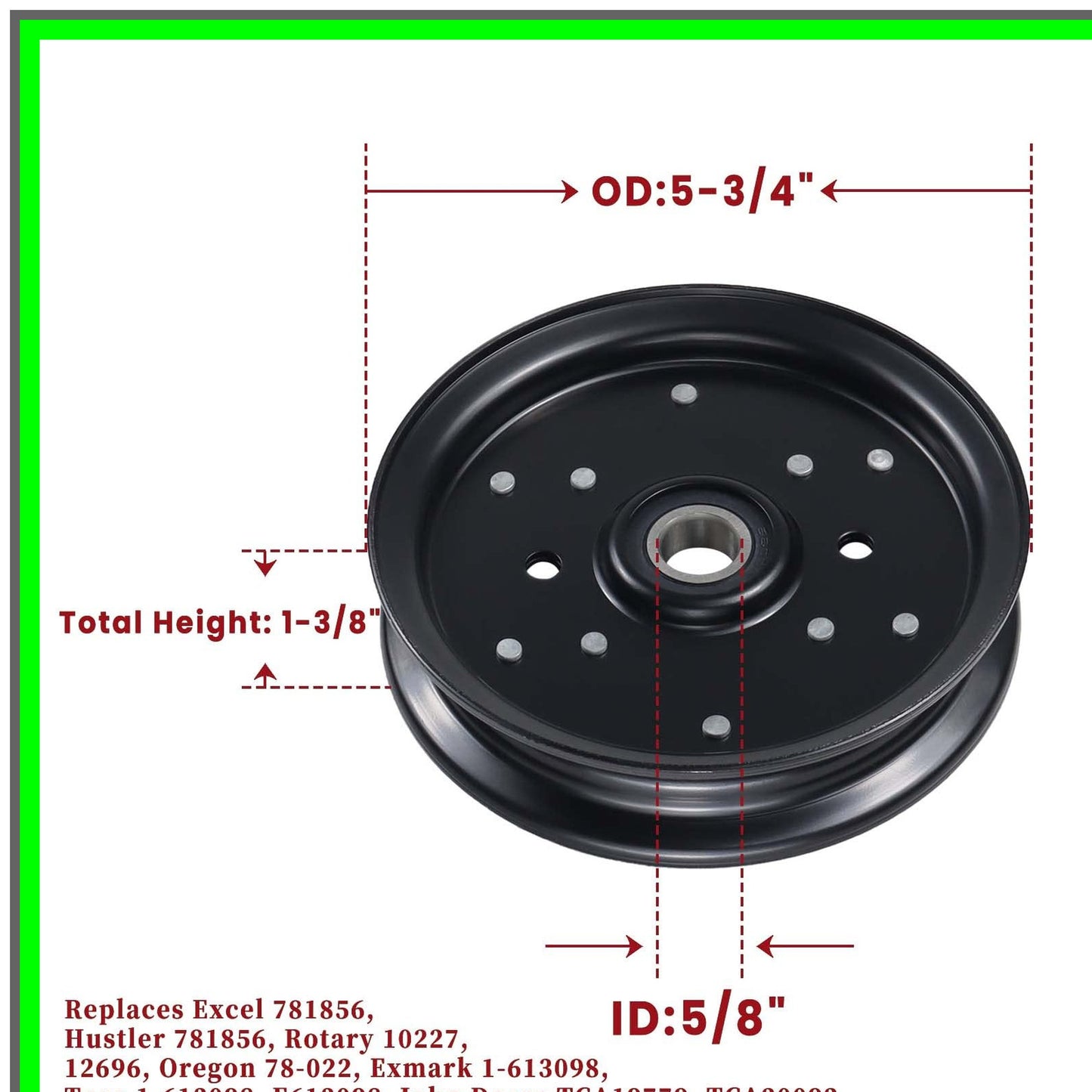 Idler Pulley Replacement for Hustler Exmark Toro Models 781856 1-613098