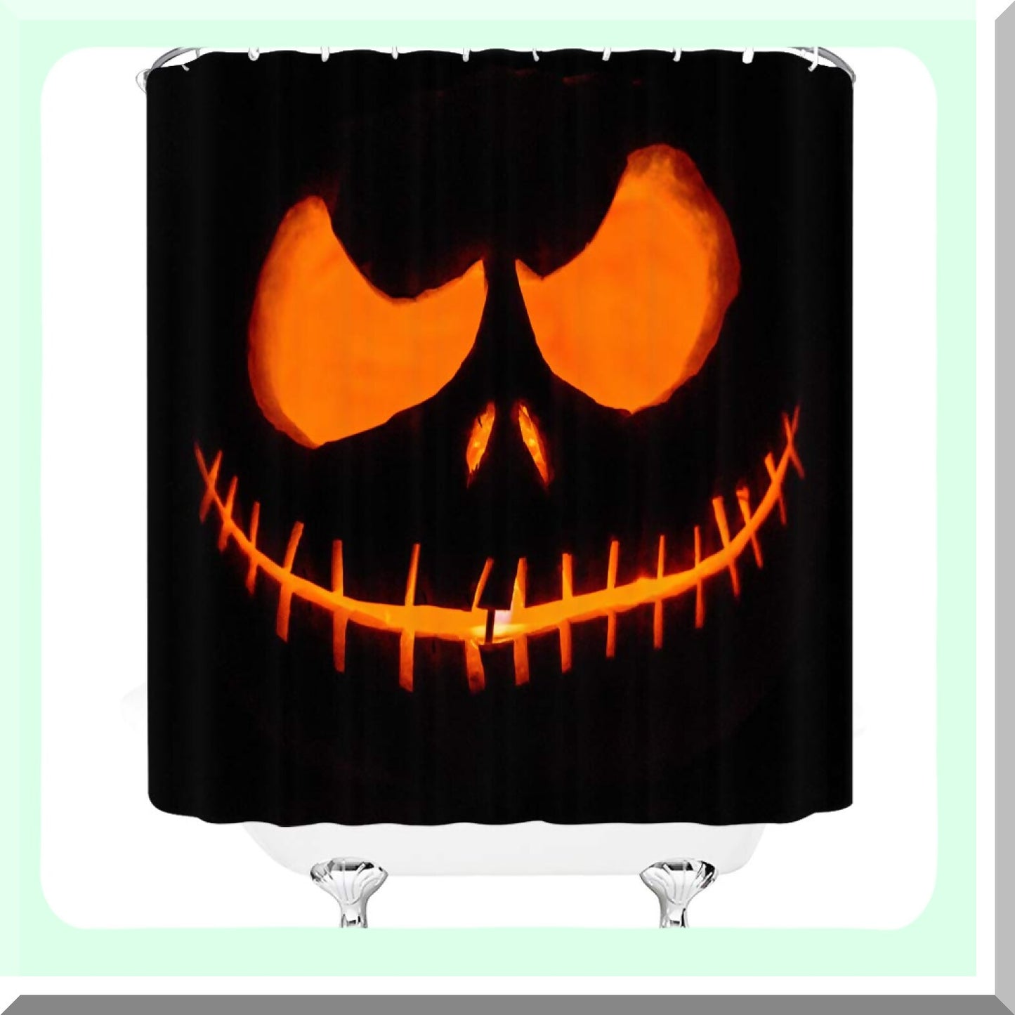 Spooky Pumpkin Skull Shower Curtain 70x70 Inches