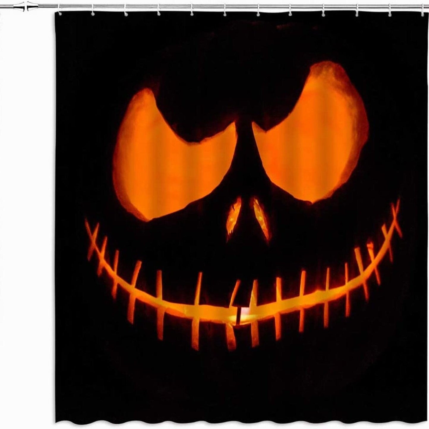 Spooky Pumpkin Skull Shower Curtain 70x70 Inches