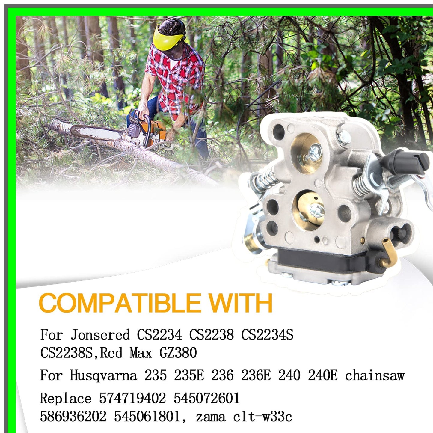 Husqvarna Chainsaw Carburetor Replacement Kit for Zama C1T-W33C Models