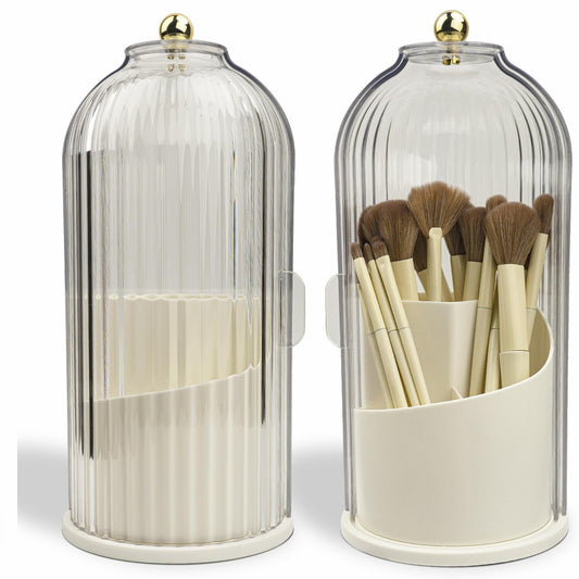 Makeup Brush Holder Organizer with Clear Lid