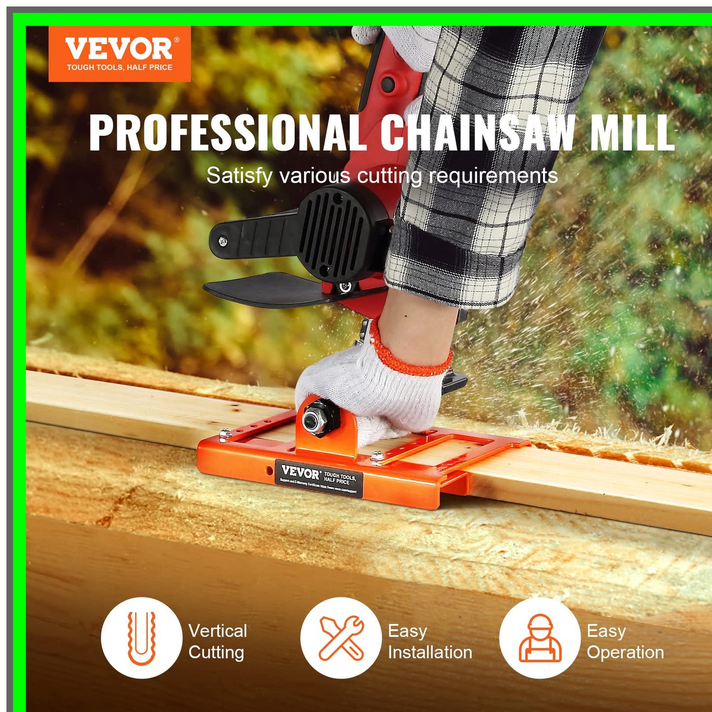 Portable Chainsaw Mill Guide for Vertical Lumber Cutting and Timber Milling