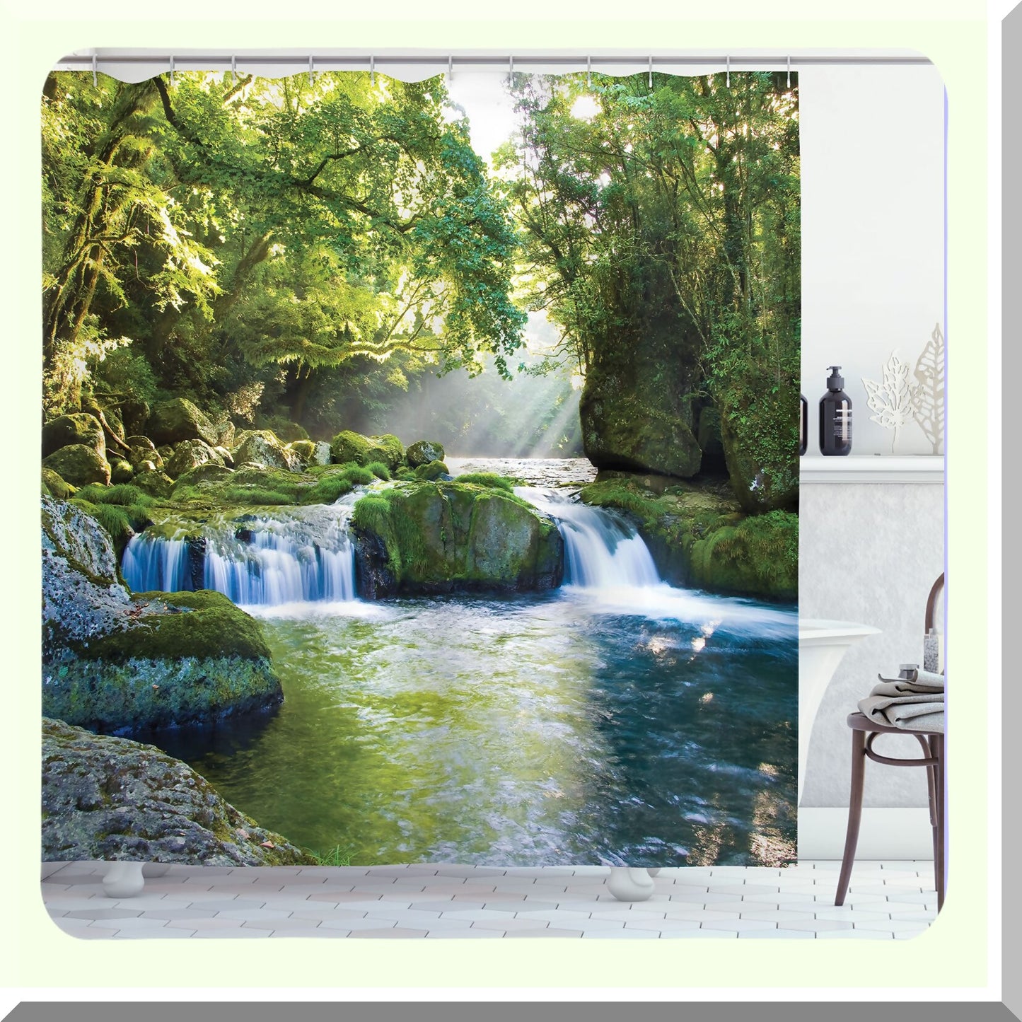 Rainforest Foliage Jungle Shower Curtain 69x84 inches