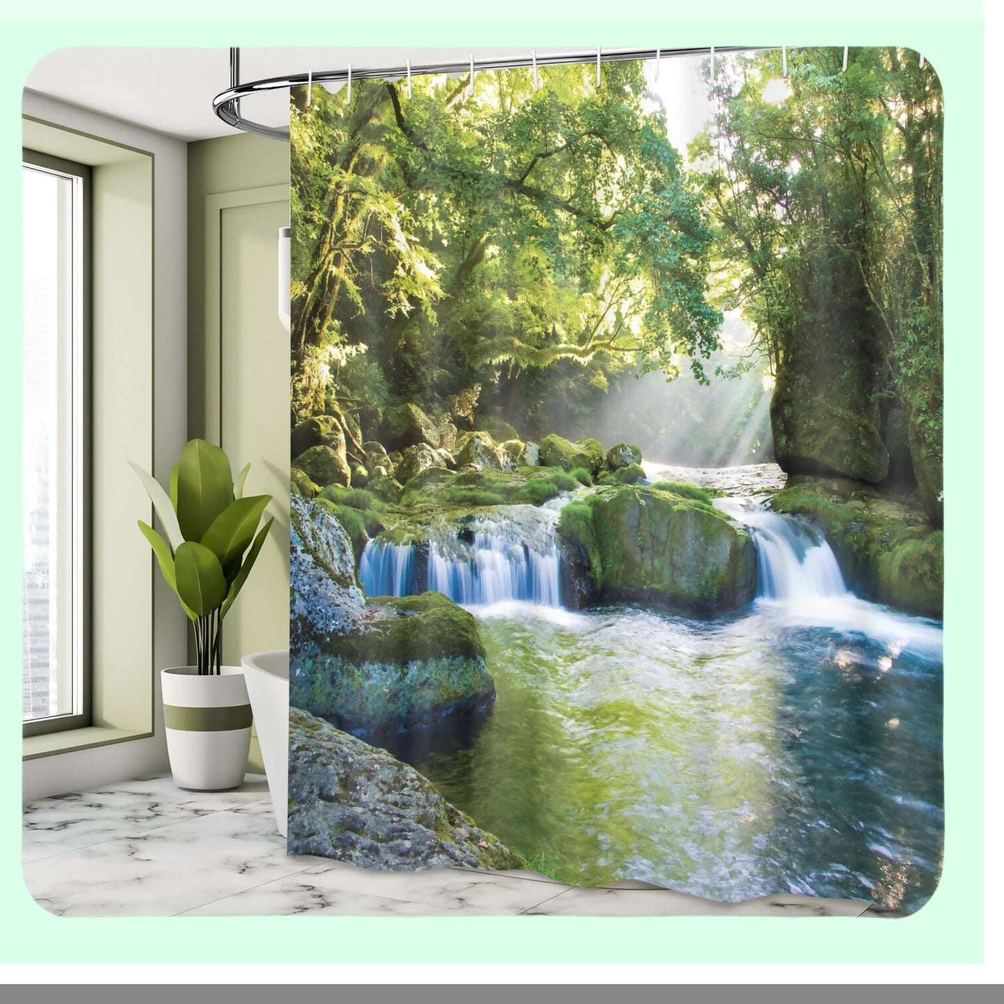 Rainforest Foliage Jungle Shower Curtain 69x84 inches