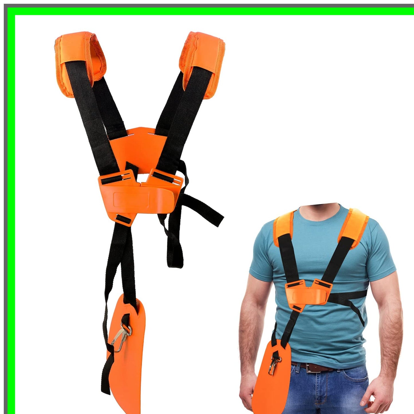 Adjustable Nylon Trimmer Harness Strap for Brush Cutters and Garden Tools
