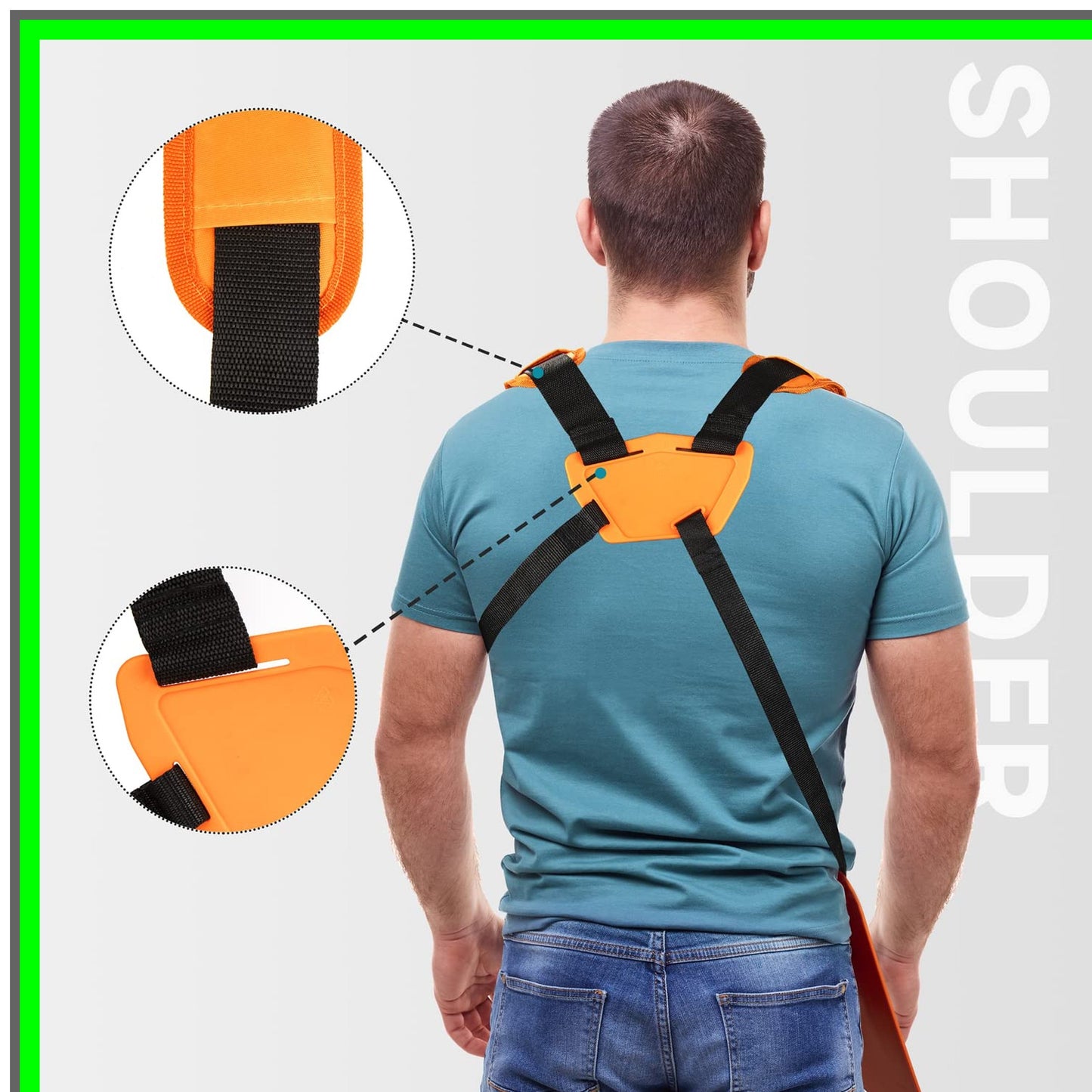 Adjustable Nylon Trimmer Harness Strap for Brush Cutters and Garden Tools