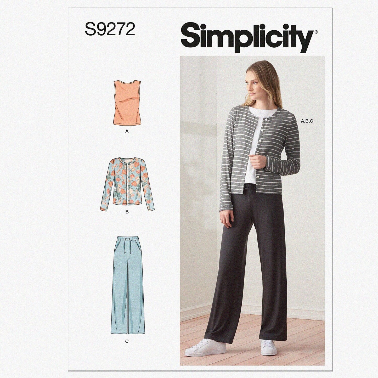 Misses' Sleeveless Top Cardigan Pants Sewing Pattern