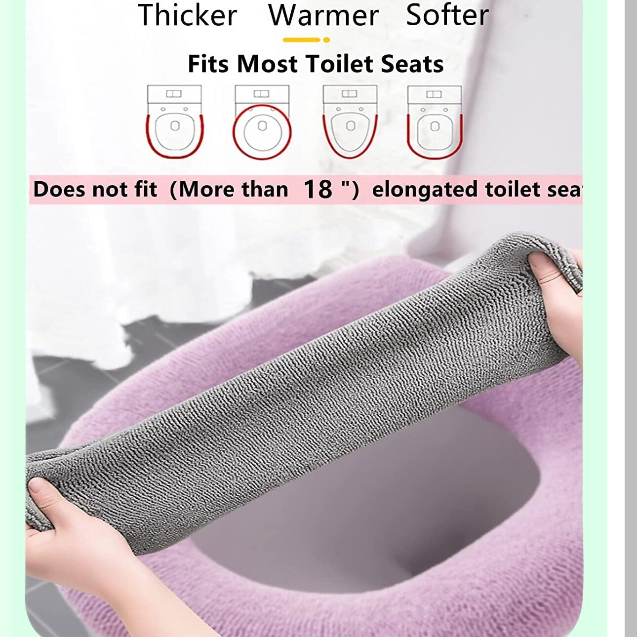 2 Pack Soft Bathroom Warmer Handle Tet Seat Covers