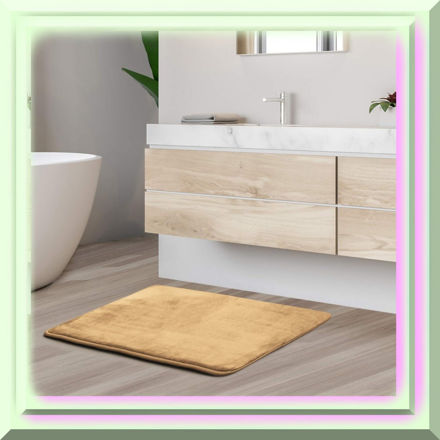 Bathroom Rug 17x24 Ultra Soft Plush Non-Slip Camel Gold