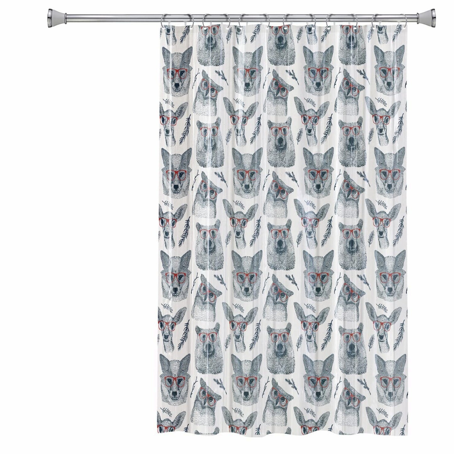 Woodland Creatures PEVA 5G Plastic Shower Curtain Liner 70 x 72 Inches