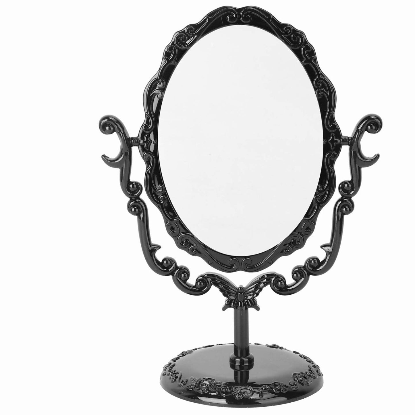 Vintage Desktop Makeup Mirror Black 22x16x9.5cm