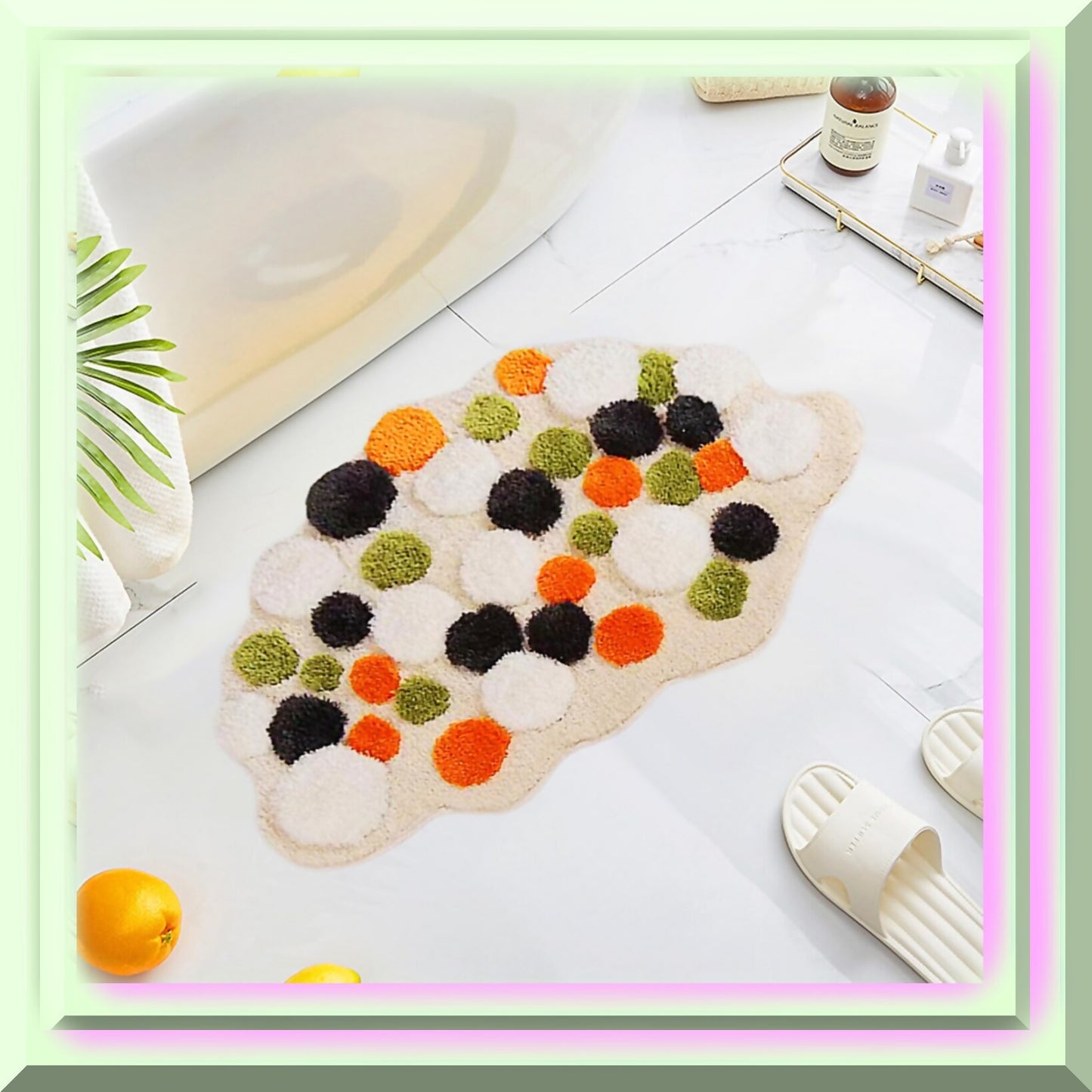 3D Moss Bath Rug 31.5"x19.7" Soft Shaggy Non Slip