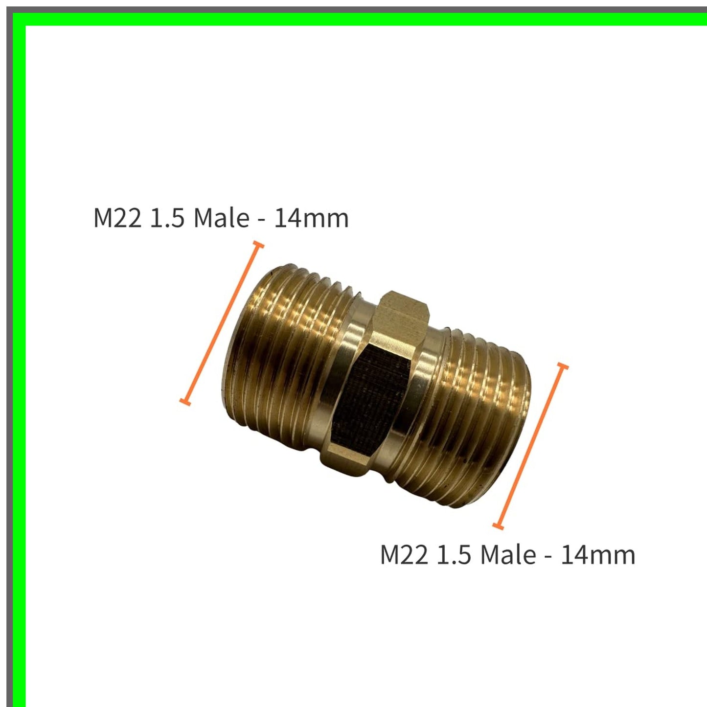 M22 Metric Male Thread Hose Coupler Adapter for Pressure Washers